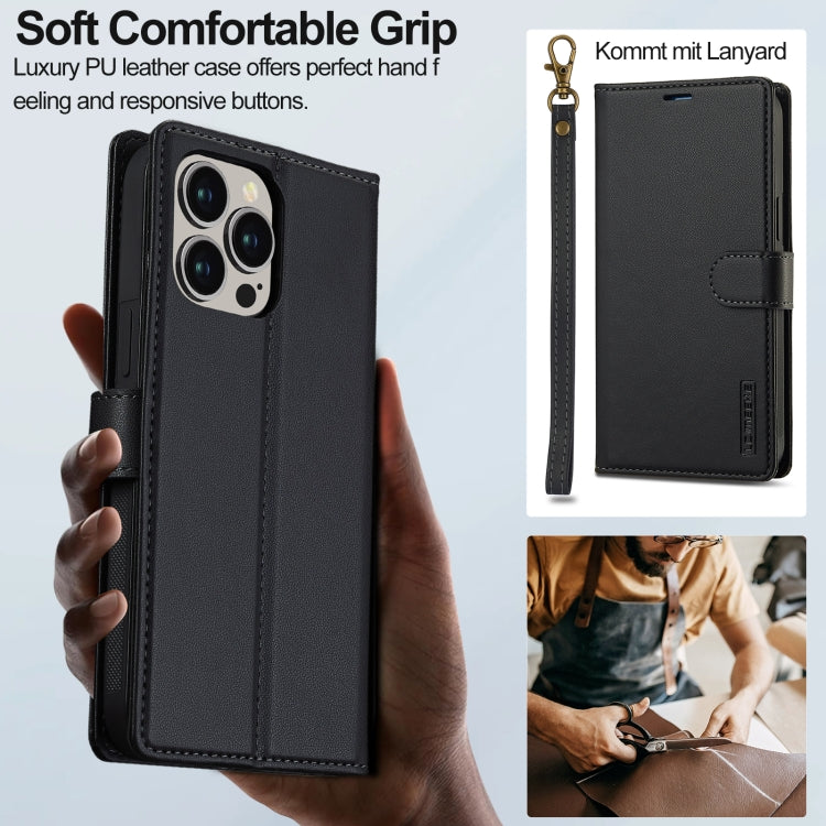 For iPhone 13 Pro Max LC.IMEEKE L2 Series Detachable Magsafe PU Phone Case with Lanyard