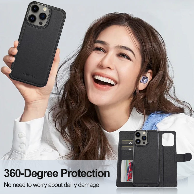 For iPhone 13 Pro Max LC.IMEEKE L2 Series Detachable Magsafe PU Phone Case with Lanyard