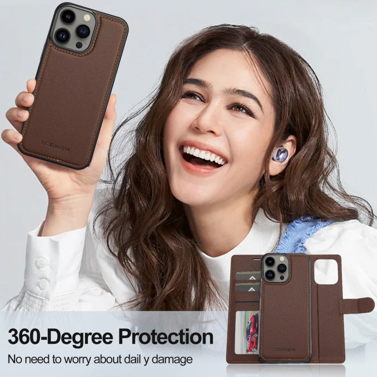 For iPhone 13 Pro Max LC.IMEEKE L2 Series Detachable Magsafe PU Phone Case with Lanyard