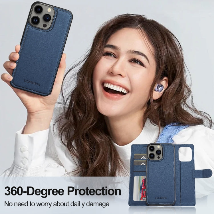 For iPhone 13 Pro Max LC.IMEEKE L2 Series Detachable Magsafe PU Phone Case with Lanyard