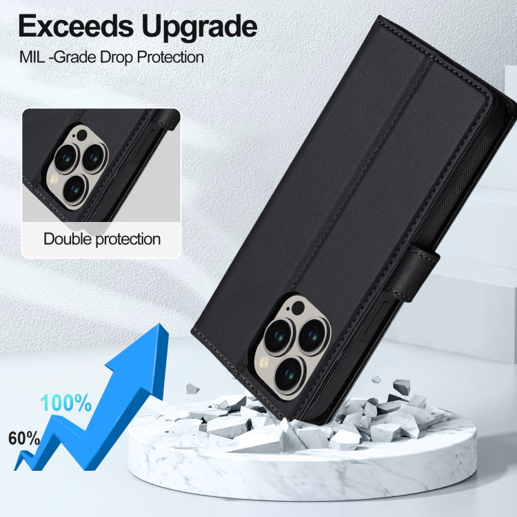 For iPhone 13 Pro LC.IMEEKE L2 Series Detachable Magsafe PU Phone Case with Lanyard