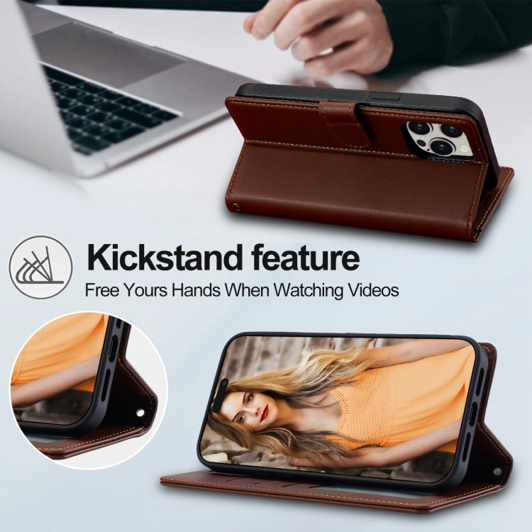 For iPhone 13 Pro LC.IMEEKE L2 Series Detachable Magsafe PU Phone Case with Lanyard