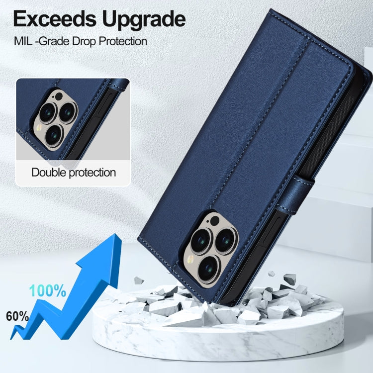 For iPhone 13 Pro LC.IMEEKE L2 Series Detachable Magsafe PU Phone Case with Lanyard