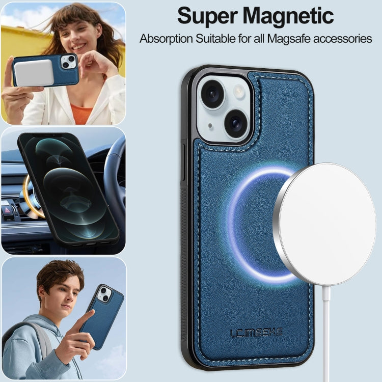 For iPhone 13 LC.IMEEKE L2 Series Detachable Magsafe PU Phone Case with Lanyard