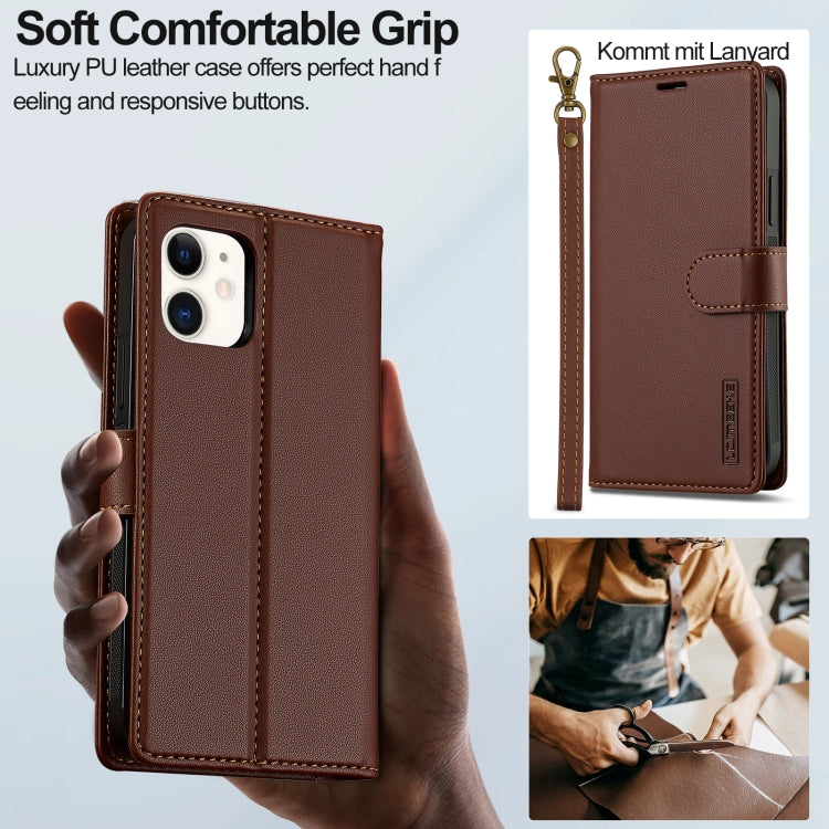 For iPhone 11 LC.IMEEKE L2 Series Detachable Magsafe PU Phone Case with Lanyard