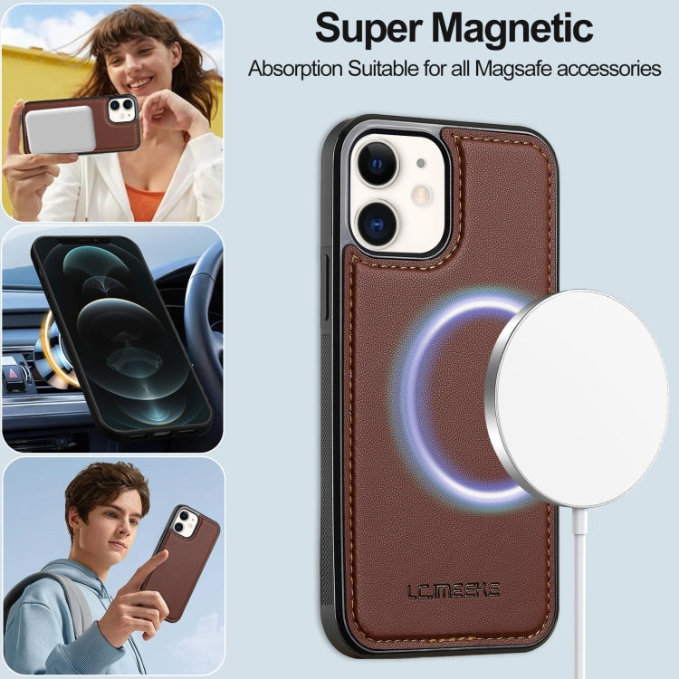 For iPhone 11 LC.IMEEKE L2 Series Detachable Magsafe PU Phone Case with Lanyard