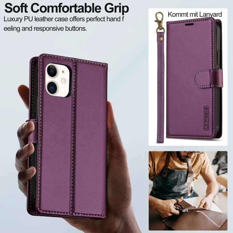 For iPhone 11 LC.IMEEKE L2 Series Detachable Magsafe PU Phone Case with Lanyard