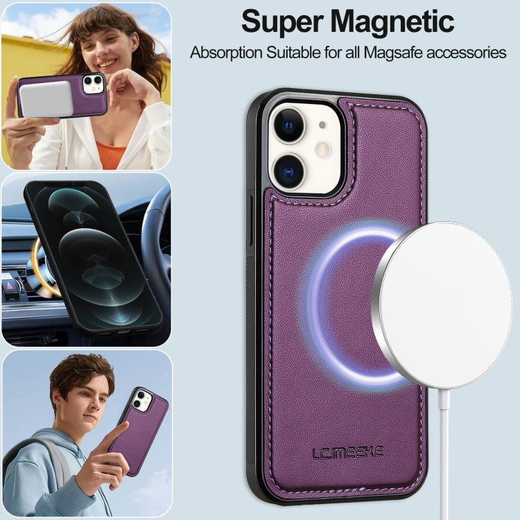 For iPhone 11 LC.IMEEKE L2 Series Detachable Magsafe PU Phone Case with Lanyard