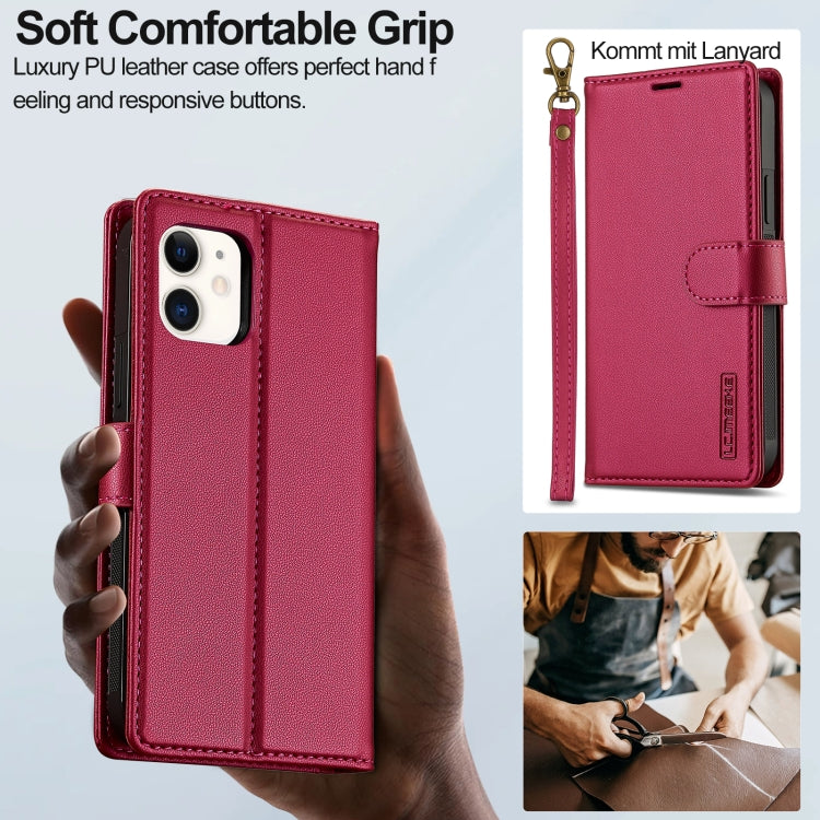 For iPhone 11 LC.IMEEKE L2 Series Detachable Magsafe PU Phone Case with Lanyard