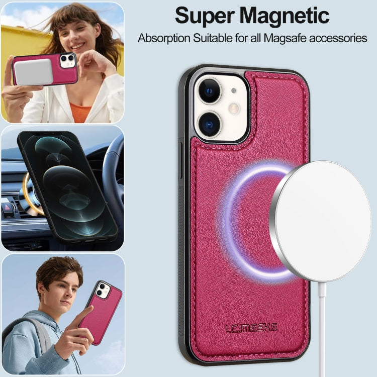 For iPhone 11 LC.IMEEKE L2 Series Detachable Magsafe PU Phone Case with Lanyard