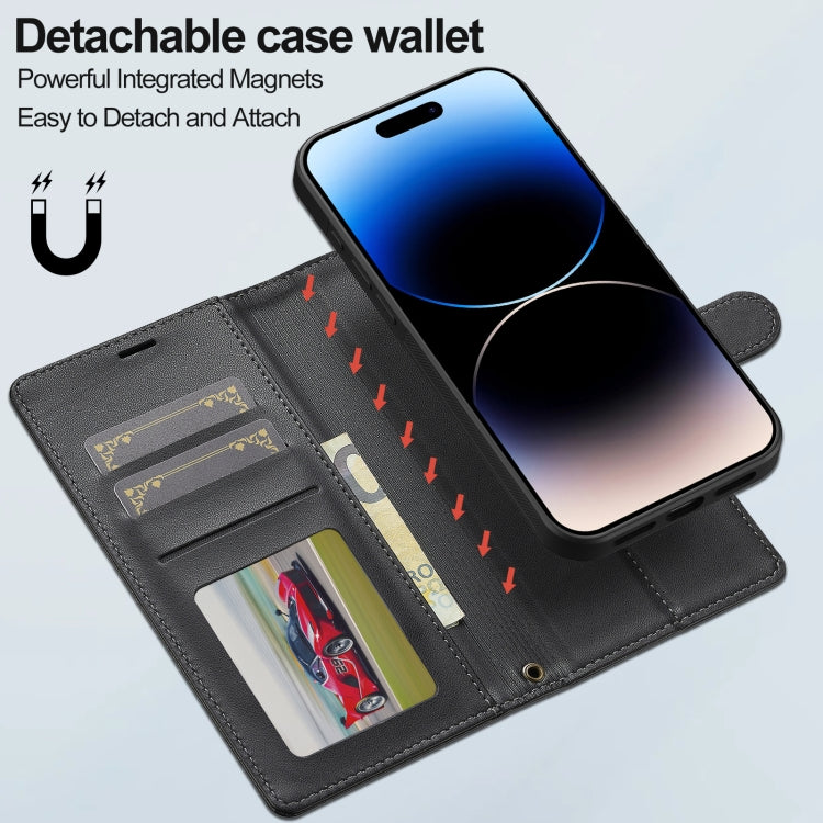 For iPhone 16 Plus LC.IMEEKE L2 Series Detachable Magsafe PU Phone Case with Lanyard