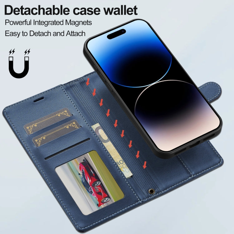 For iPhone 16 LC.IMEEKE L2 Series Detachable Magsafe PU Phone Case with Lanyard