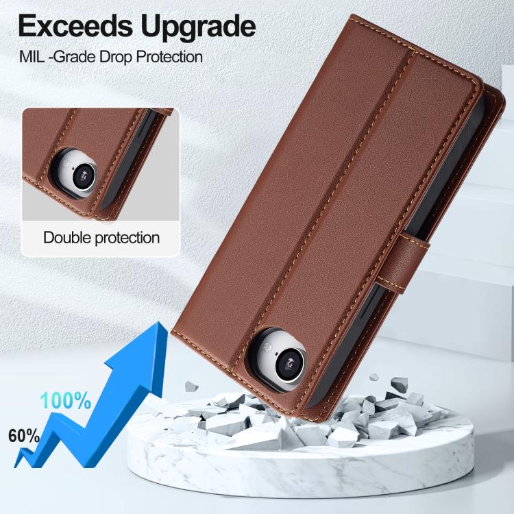 For iPhone 16e / 17e LC.IMEEKE L2 Series Detachable Magsafe PU Phone Case with Lanyard