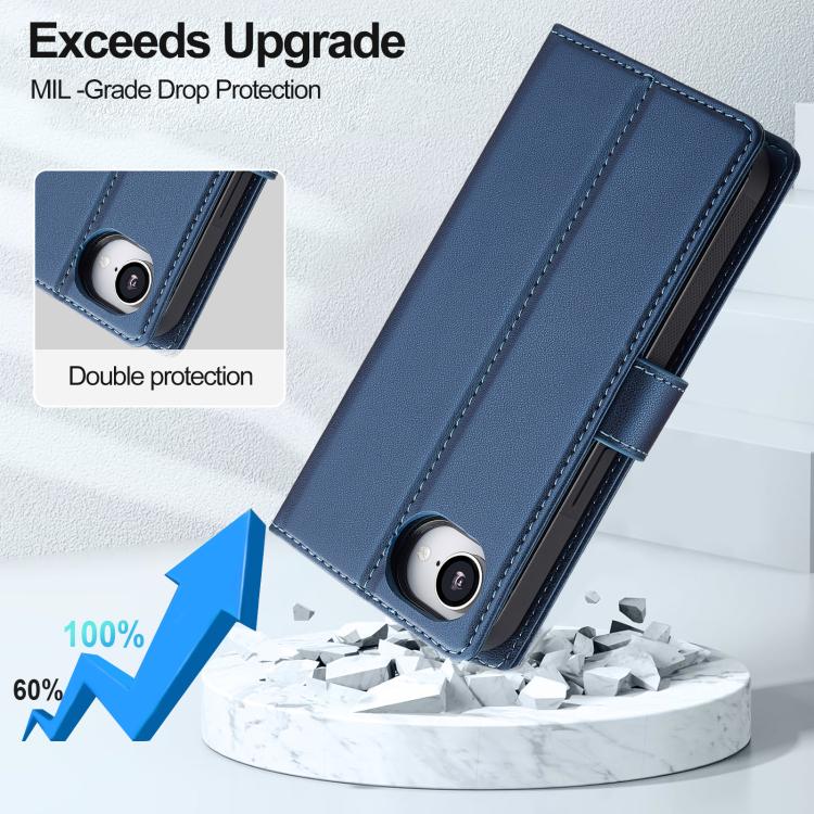 For iPhone 16e / 17e LC.IMEEKE L2 Series Detachable Magsafe PU Phone Case with Lanyard