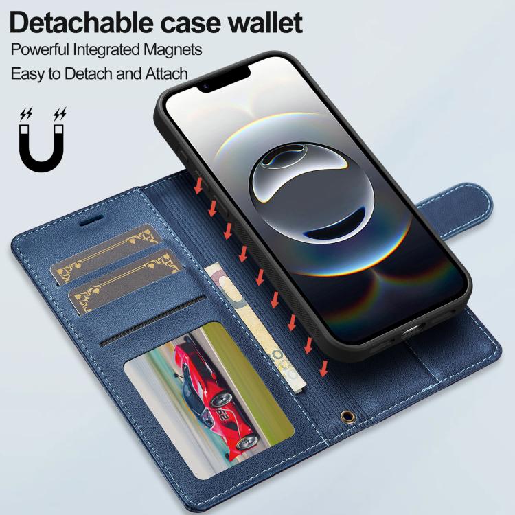 For iPhone 16e / 17e LC.IMEEKE L2 Series Detachable Magsafe PU Phone Case with Lanyard