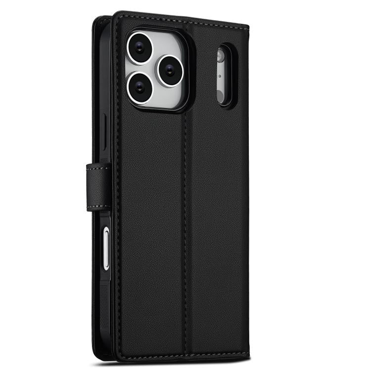 For iPhone 17 Pro LC.IMEEKE L2 Series Detachable Magsafe PU Phone Case with Lanyard