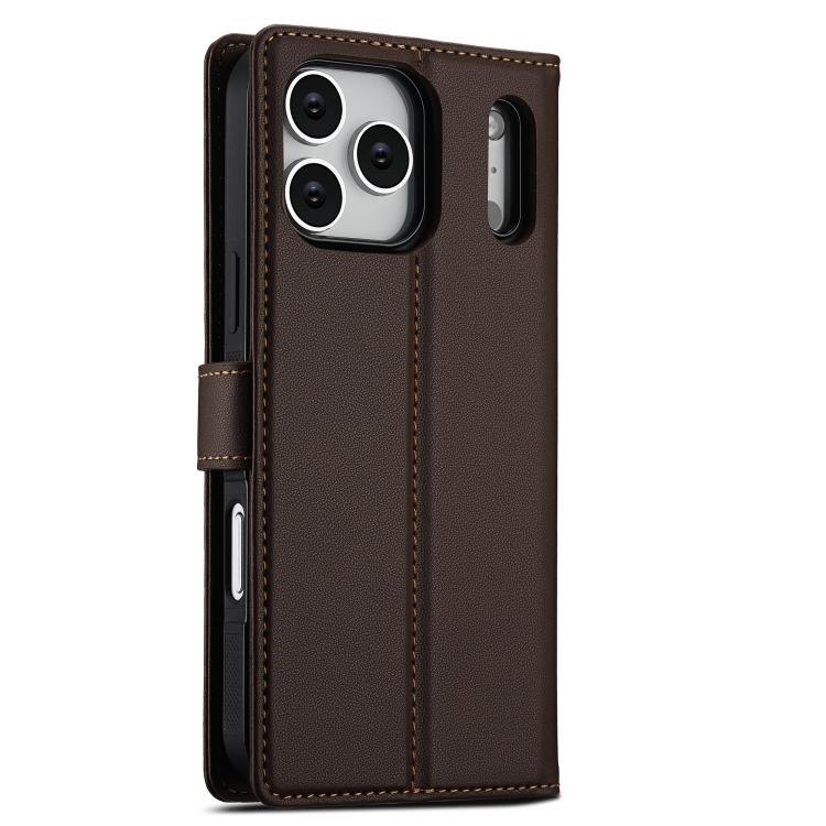 For iPhone 17 Pro LC.IMEEKE L2 Series Detachable Magsafe PU Phone Case with Lanyard