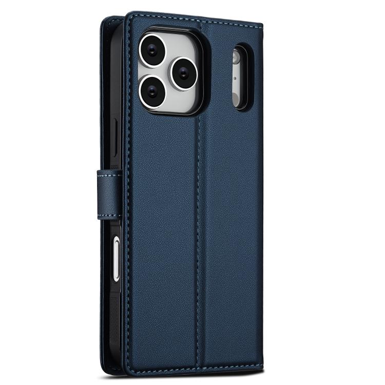 For iPhone 17 Pro LC.IMEEKE L2 Series Detachable Magsafe PU Phone Case with Lanyard