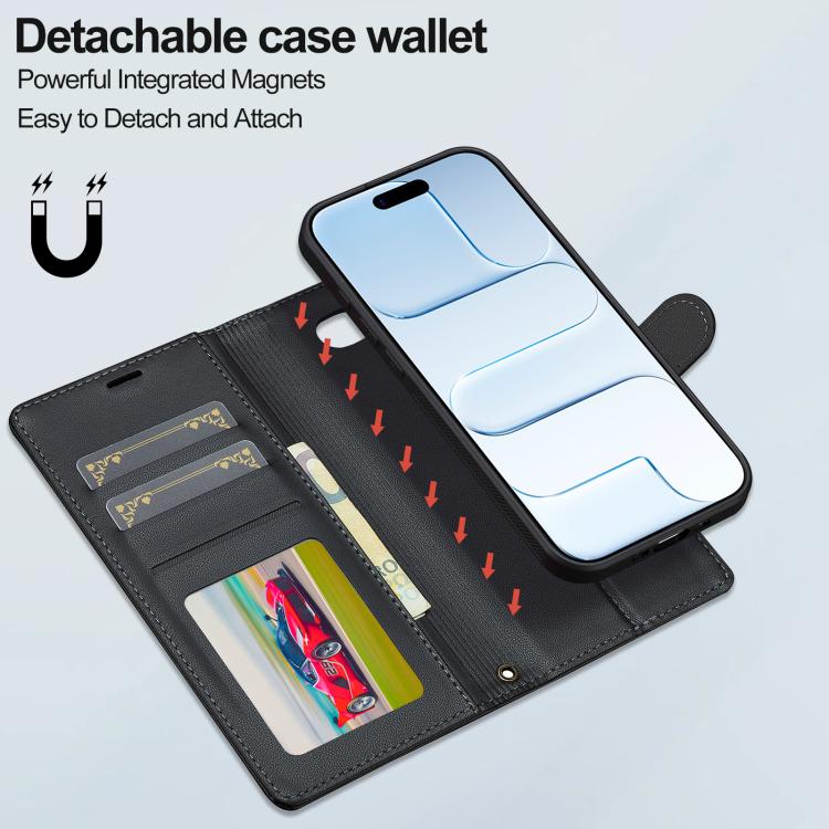 For iPhone Air LC.IMEEKE L2 Series Detachable Magsafe PU Phone Case with Lanyard