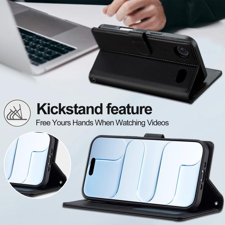 For iPhone Air LC.IMEEKE L2 Series Detachable Magsafe PU Phone Case with Lanyard