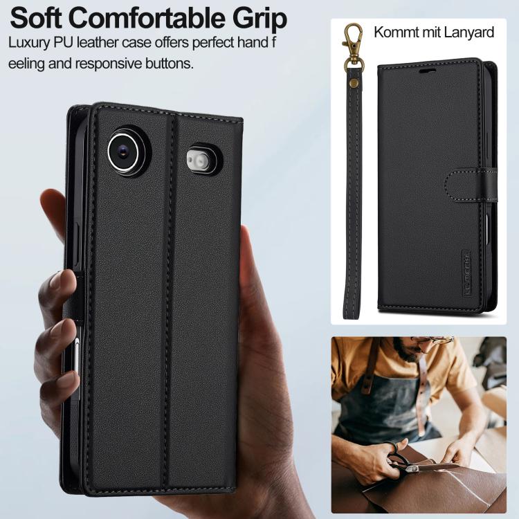 For iPhone Air LC.IMEEKE L2 Series Detachable Magsafe PU Phone Case with Lanyard