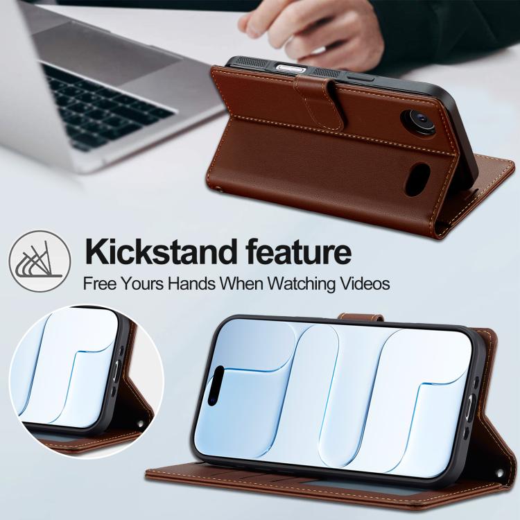 For iPhone Air LC.IMEEKE L2 Series Detachable Magsafe PU Phone Case with Lanyard