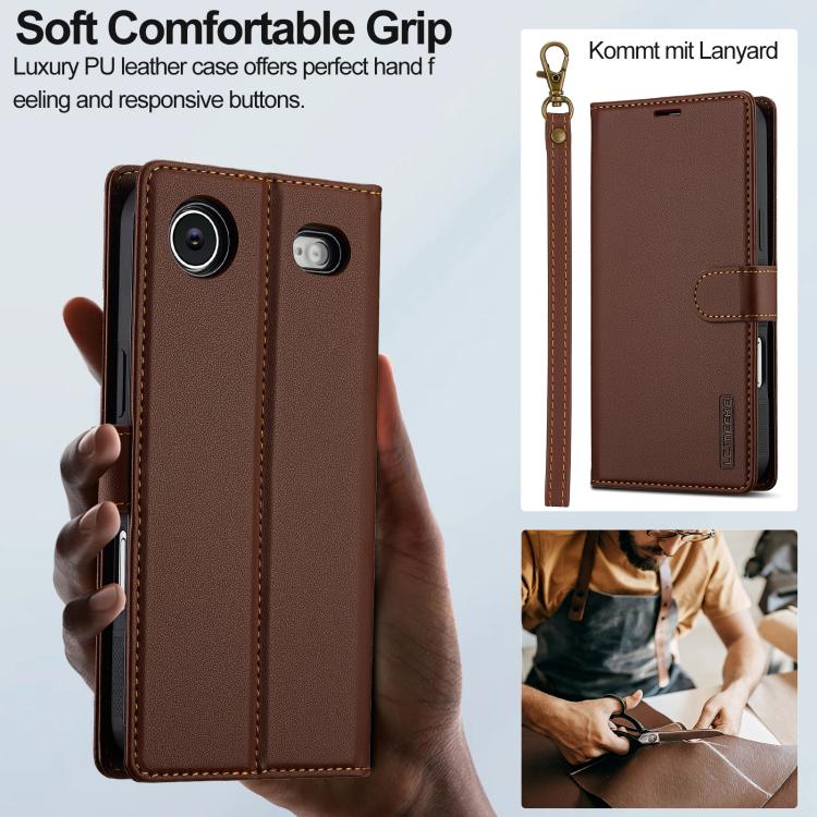 For iPhone Air LC.IMEEKE L2 Series Detachable Magsafe PU Phone Case with Lanyard