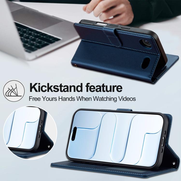 For iPhone Air LC.IMEEKE L2 Series Detachable Magsafe PU Phone Case with Lanyard