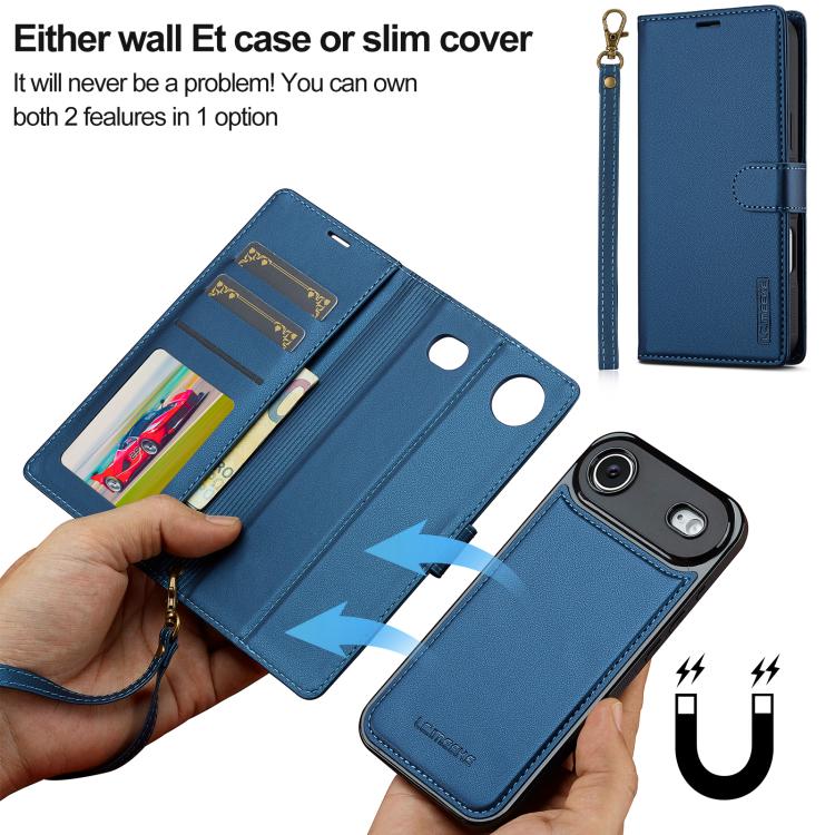 For iPhone Air LC.IMEEKE L2 Series Detachable Magsafe PU Phone Case with Lanyard
