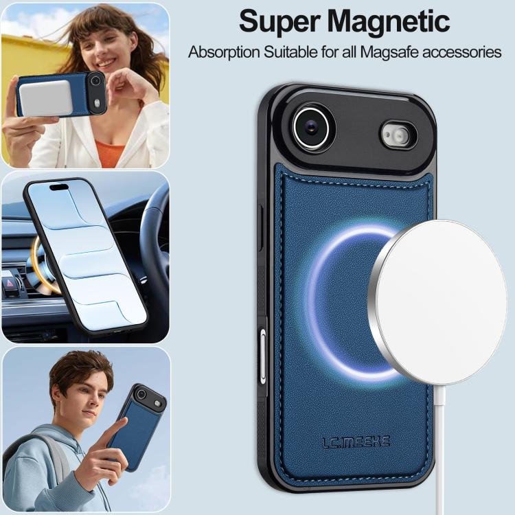 For iPhone Air LC.IMEEKE L2 Series Detachable Magsafe PU Phone Case with Lanyard