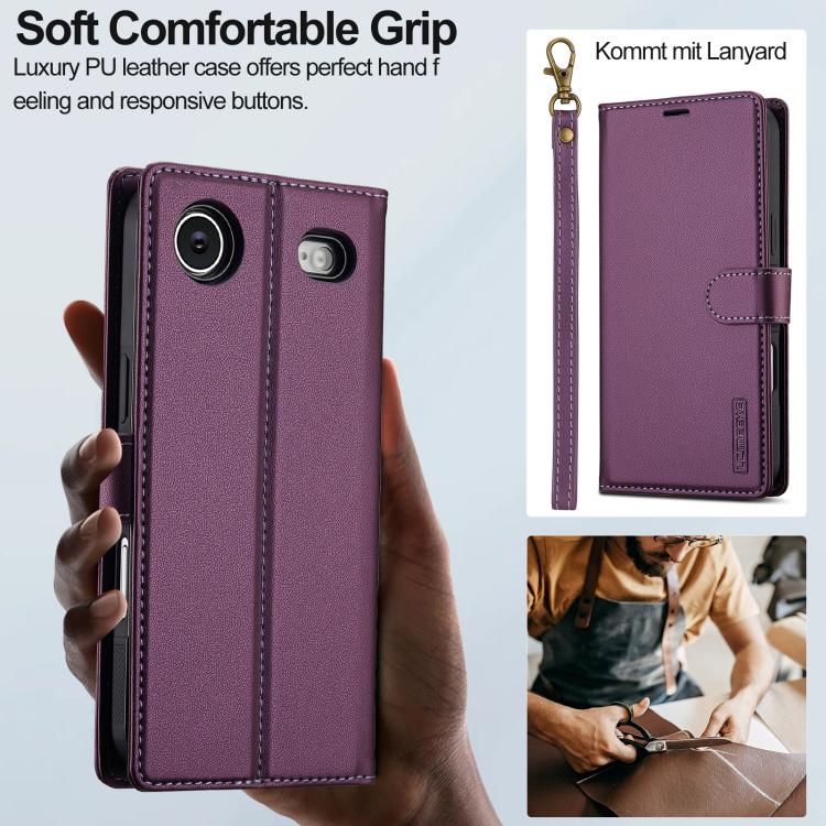 For iPhone Air LC.IMEEKE L2 Series Detachable Magsafe PU Phone Case with Lanyard