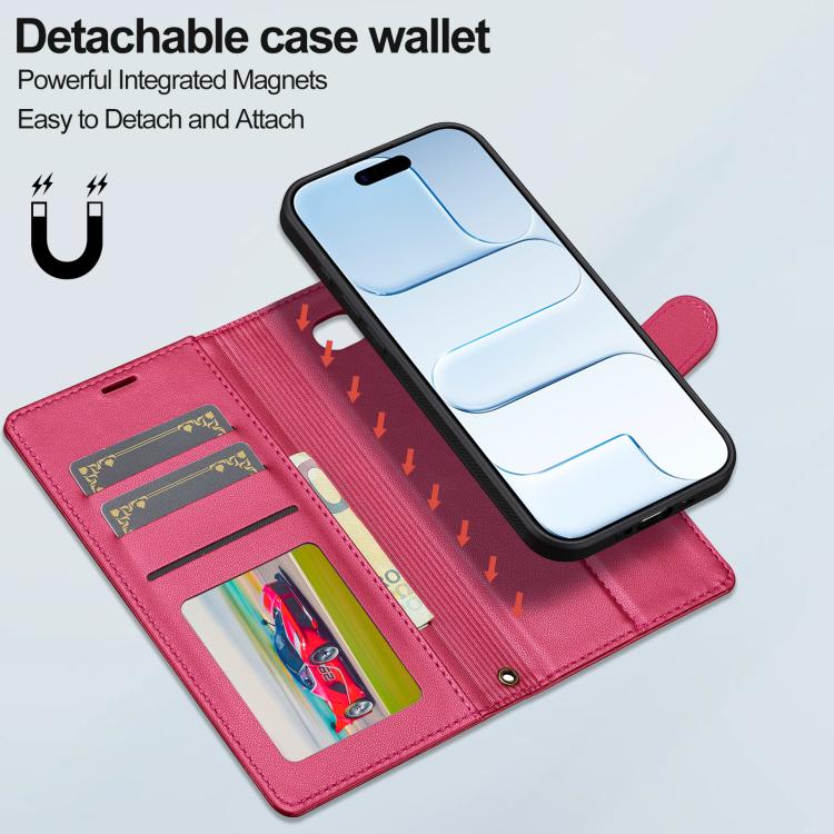 For iPhone Air LC.IMEEKE L2 Series Detachable Magsafe PU Phone Case with Lanyard