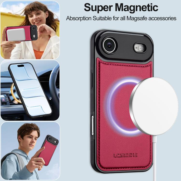 For iPhone Air LC.IMEEKE L2 Series Detachable Magsafe PU Phone Case with Lanyard