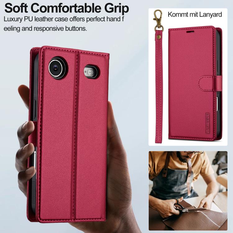 For iPhone Air LC.IMEEKE L2 Series Detachable Magsafe PU Phone Case with Lanyard