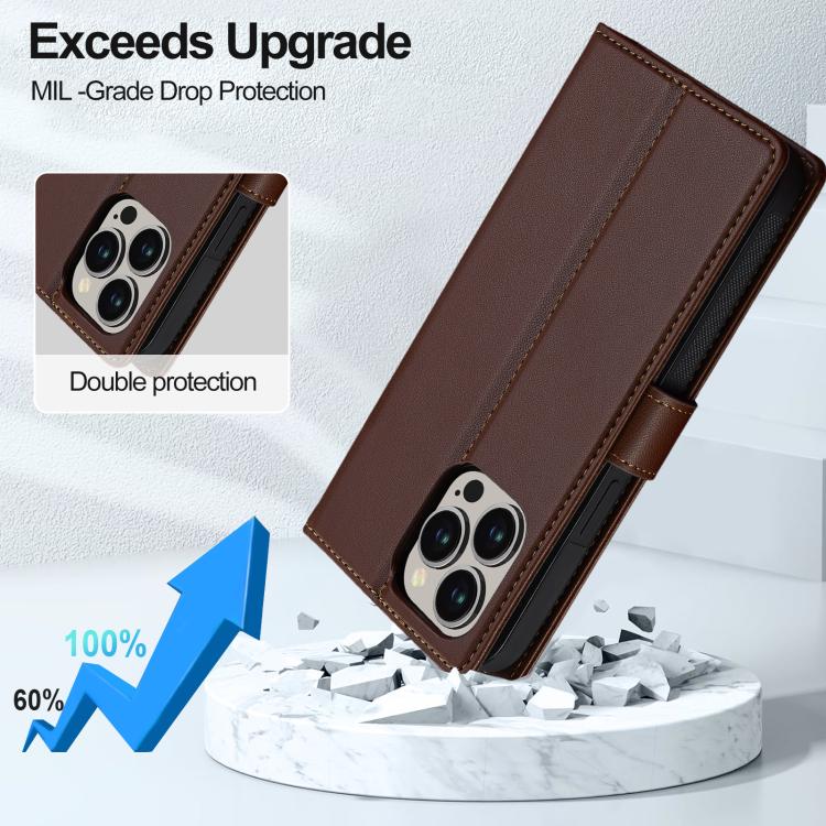 For iPhone 15 Pro Max LC.IMEEKE L2 Series Detachable Magsafe PU Phone Case with Lanyard