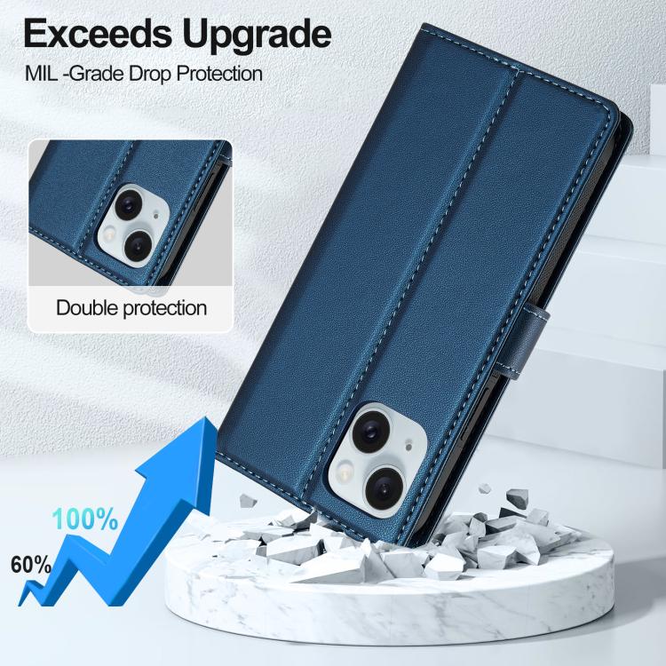 For iPhone 15 LC.IMEEKE L2 Series Detachable Magsafe PU Phone Case with Lanyard