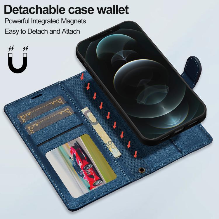 For iPhone 15 LC.IMEEKE L2 Series Detachable Magsafe PU Phone Case with Lanyard