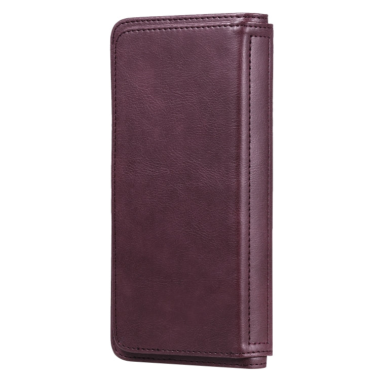 For Samsung Galaxy Note10+ Multifunctional Magnetic Copper Buckle Horizontal Flip Solid Color Leather Case with 10 Card Slots & Wallet & Holder & Photo Frame