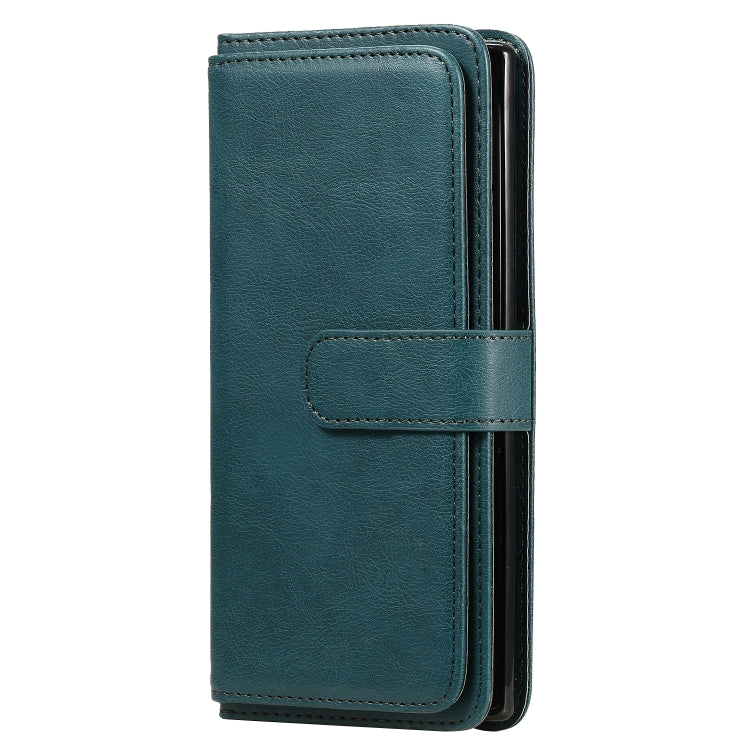 For Samsung Galaxy Note10+ Multifunctional Magnetic Copper Buckle Horizontal Flip Solid Color Leather Case with 10 Card Slots & Wallet & Holder & Photo Frame