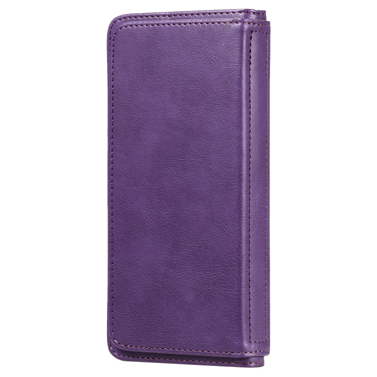 For Samsung Galaxy Note10+ Multifunctional Magnetic Copper Buckle Horizontal Flip Solid Color Leather Case with 10 Card Slots & Wallet & Holder & Photo Frame