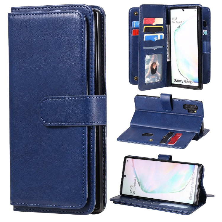 For Samsung Galaxy Note10+ Multifunctional Magnetic Copper Buckle Horizontal Flip Solid Color Leather Case with 10 Card Slots & Wallet & Holder & Photo Frame