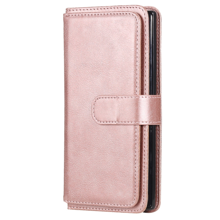 For Samsung Galaxy Note10+ Multifunctional Magnetic Copper Buckle Horizontal Flip Solid Color Leather Case with 10 Card Slots & Wallet & Holder & Photo Frame