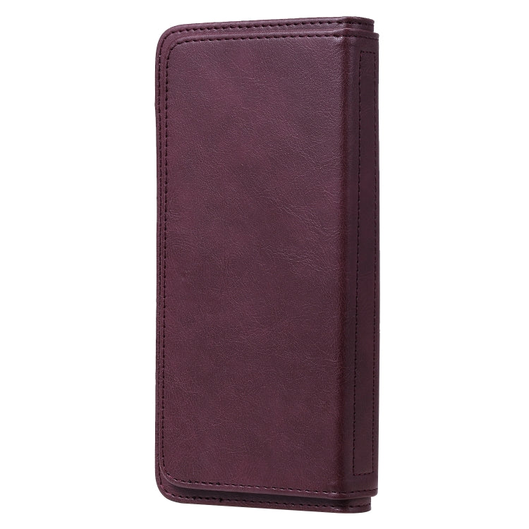 For Samsung Galaxy S9+ Multifunctional Magnetic Copper Buckle Horizontal Flip Solid Color Leather Case with 10 Card Slots & Wallet & Holder & Photo Frame