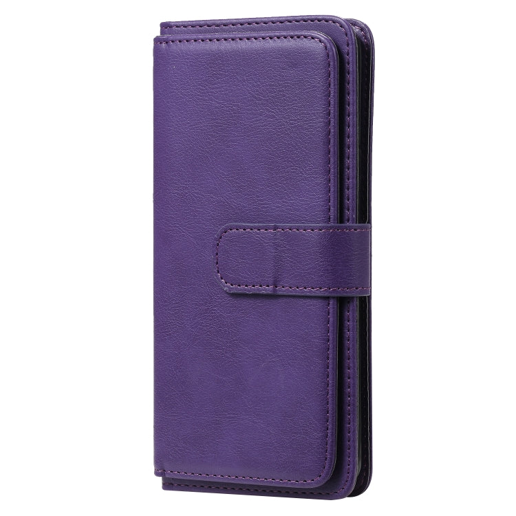 For Samsung Galaxy S9+ Multifunctional Magnetic Copper Buckle Horizontal Flip Solid Color Leather Case with 10 Card Slots & Wallet & Holder & Photo Frame