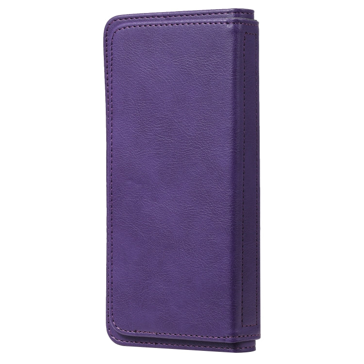 For Samsung Galaxy S9+ Multifunctional Magnetic Copper Buckle Horizontal Flip Solid Color Leather Case with 10 Card Slots & Wallet & Holder & Photo Frame