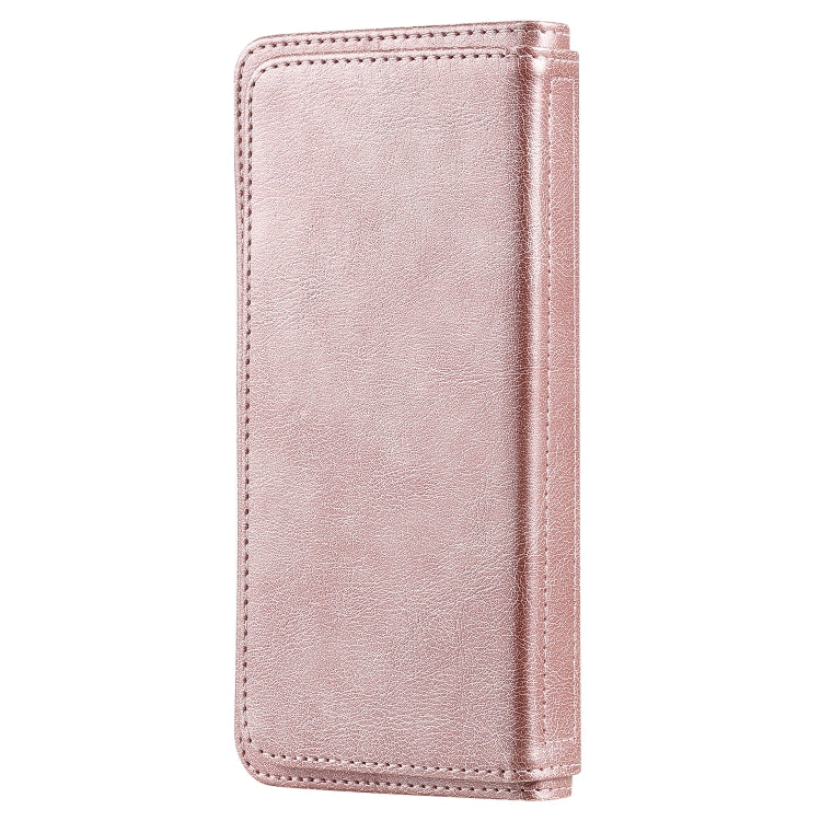 For Samsung Galaxy S9+ Multifunctional Magnetic Copper Buckle Horizontal Flip Solid Color Leather Case with 10 Card Slots & Wallet & Holder & Photo Frame