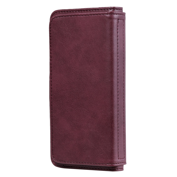 For Samsung Galaxy S10e Multifunctional Magnetic Copper Buckle Horizontal Flip Solid Color Leather Case with 10 Card Slots & Wallet & Holder & Photo Frame