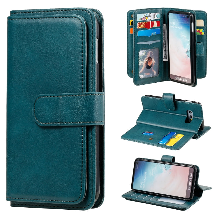 For Samsung Galaxy S10e Multifunctional Magnetic Copper Buckle Horizontal Flip Solid Color Leather Case with 10 Card Slots & Wallet & Holder & Photo Frame