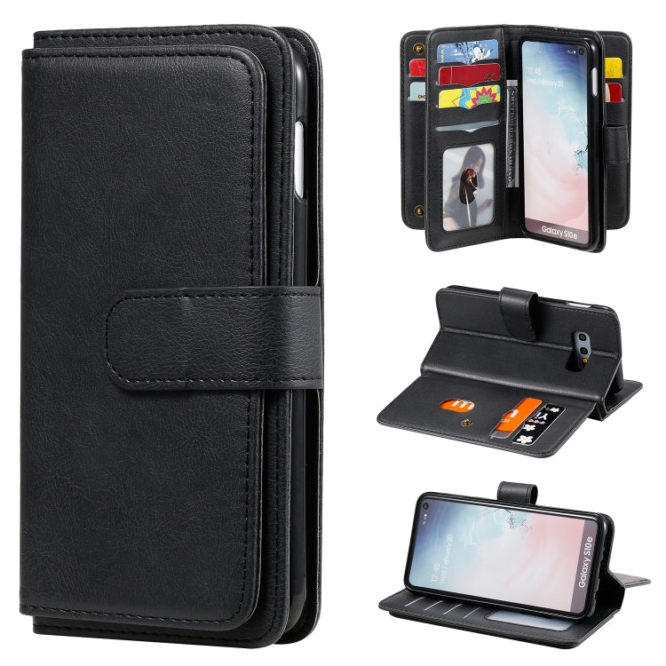 For Samsung Galaxy S10e Multifunctional Magnetic Copper Buckle Horizontal Flip Solid Color Leather Case with 10 Card Slots & Wallet & Holder & Photo Frame