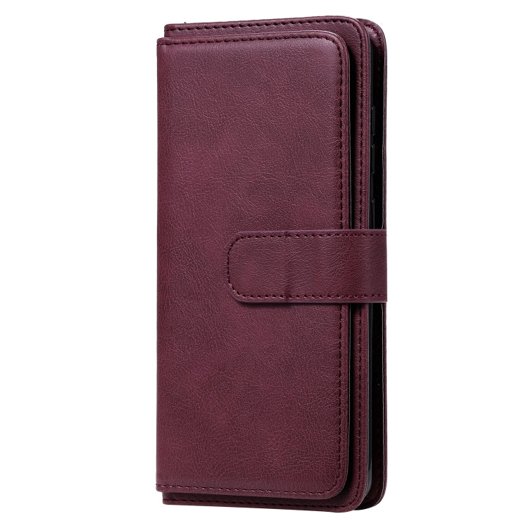 For Samsung Galaxy A81 / Note 10 Lite Multifunctional Magnetic Copper Buckle Horizontal Flip Solid Color Leather Case with 10 Card Slots & Wallet & Holder & Photo Frame